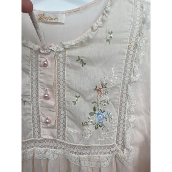 Barbizon Vintage Lace and Embroidered Pajama Gown - Picture 3 of 8